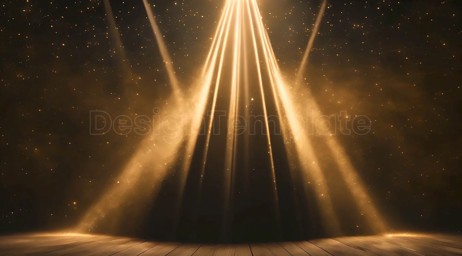 Golden Spotlight Rays Dramatic Stage Backdrop